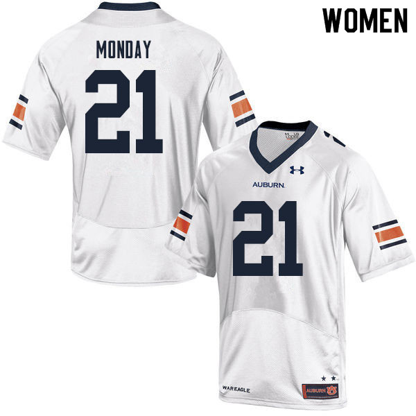 Women #21 Smoke Monday Auburn Tigers College Football Jerseys Sale-White